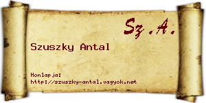 Szuszky Antal névjegykártya